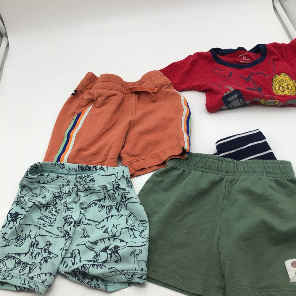 Boys 3T Sweat Shorts BUNDLE Spring Summer Lounge Pajama Mixed Brand - Picture 4 of 7